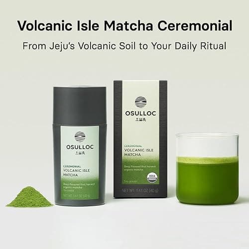 OSULLOC Volcanic Isle Ceremonial Grade Korean Matcha Powder, 40 g | Ceremonial Korean green tea powder from Jeju’s volcanic fields, with smooth umami taste for lattes, shots, and tea rituals thumbnail 2