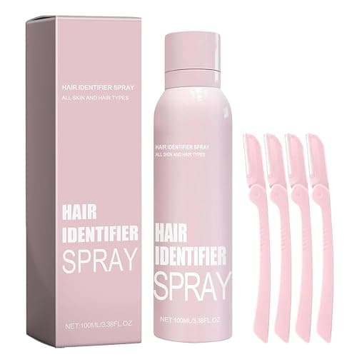 Hair Identifier Spray For Face Shaving, Hair Identifying Spray, Face Hair Identifier Spray, Moisturizing And Skin Care Dermaplaner Set Spray, suitable for all skin types(1 Spray + 4 Razors) - Image 1