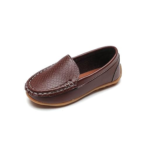 Gansenzon Boys Girls Loafers Dress Shoes Oxford Moccasins Flats Boat Slip-On School Daily Walking Shoes(Toddler/Little Kids/Big Kids) - Image 1