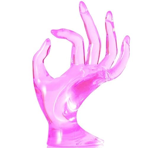 HOMEGOAL Ring Holder, Pink Room Decor, Hand Jewelry Display Holder, Danish Pastel Room Decor, Preppy Decor, Mannequin Hand, Polyresin, 7 Inch (Pink) thumbnail 4