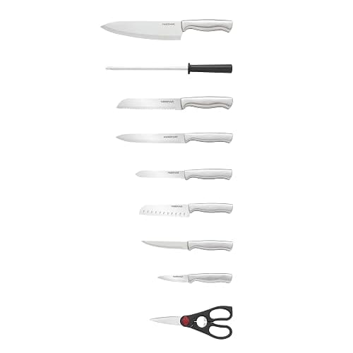 FARBERWARE 15-Piece Kitchen Knife Set with High-Carbon Stainless Steel Blades, Black Handles, Steak Knives, Wood Block, Razor Sharp and Ergonomic thumbnail 6