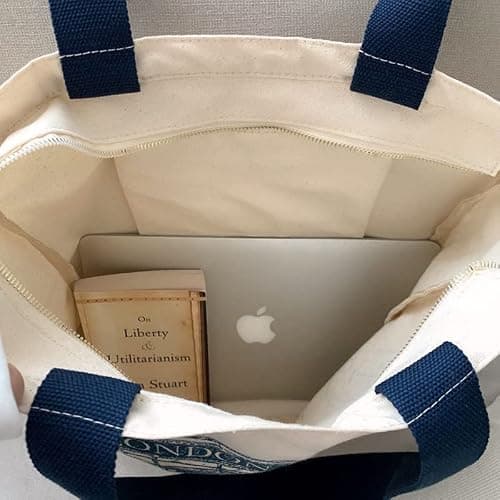 Lefe Liee canvas tote bag for women, book tote bag aesthetic with zipper, cute small book tote, Portable Washable for Women Grocery Shopping Gift Bag for Birthday Teachers' Day thumbnail 4