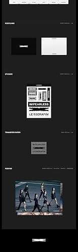 LE SSERAFIM FEARLESS 1st Mini Album Vol.1 BLACK PETROL Version CD+112p Booklet+1p PhotoCard+1p PostCard+1ea Sticker+1p Transfer Paper+Tracking Sealed thumbnail 5