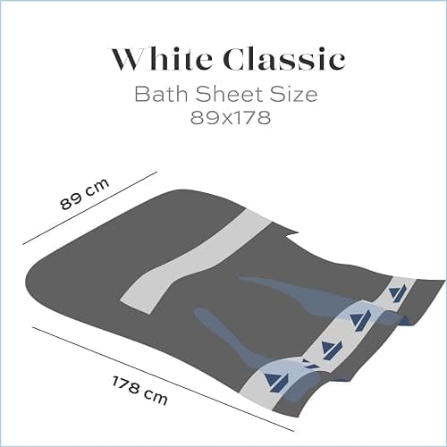 White Classic Luxury Bath Sheets Towels for Adults Extra Large 35x70 Inch - 700 GSM Turkish Cotton, Highly Absorbent | Hotel Collection | 2 Pack thumbnail 7