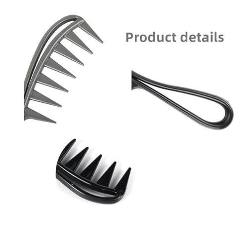 Dladhict 2Pcs Wide Tooth Comb for Wet Curly Wavy Thick Long Hair - Premium Plastic Grip for Wigs, Barber Salon - Large Shark Teeth Anti-Static Hair Combs for Men Women (Black, Grey) thumbnail 4