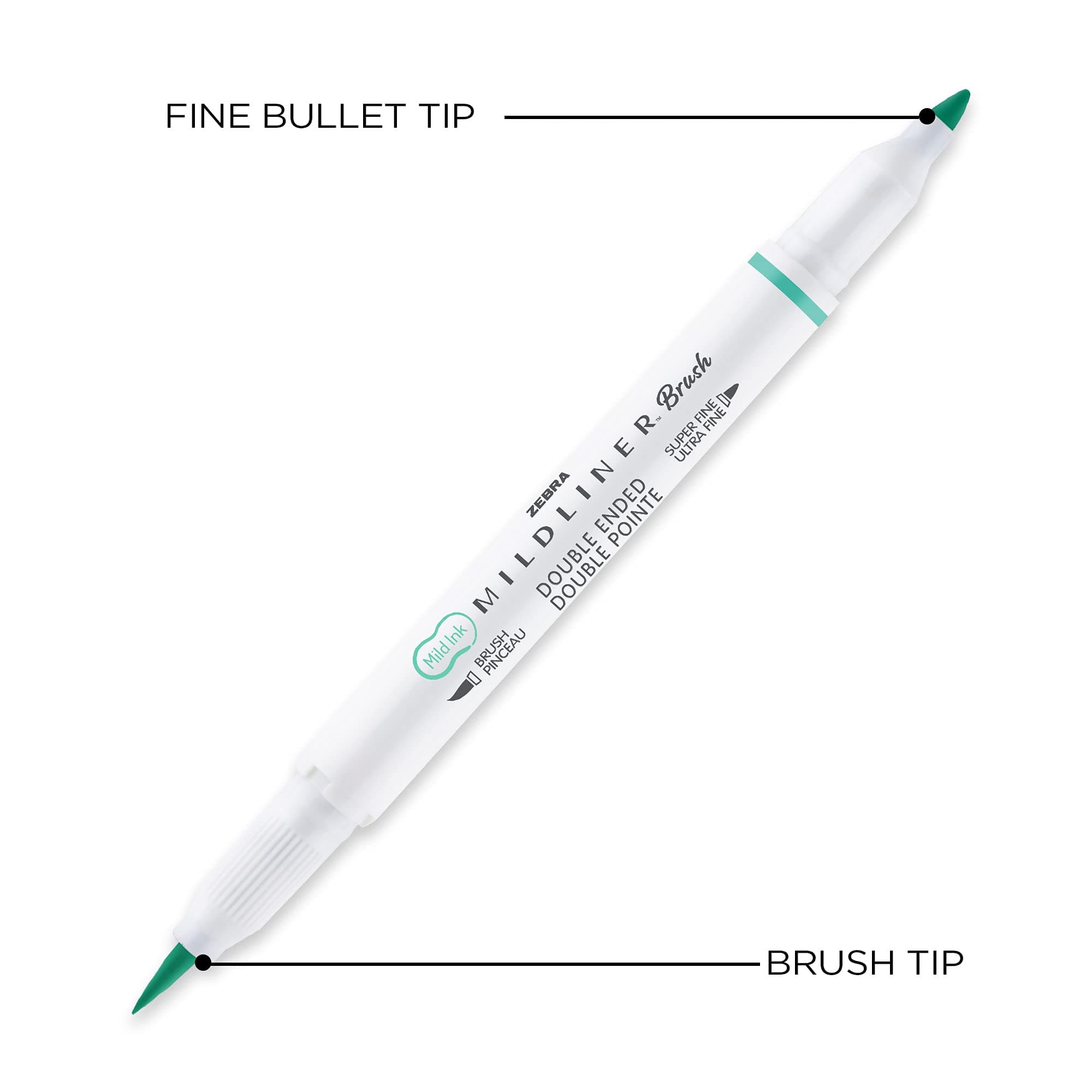 Zebra Pen Mildliner - Bolígrafo de doble punta, punta de pincel y puntas, colores de tinta surtidos, paquete de 25, multicolor (79125) thumbnail 3