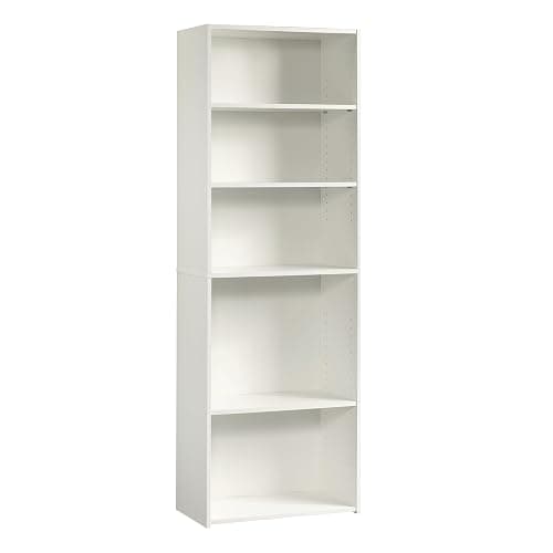 Sauder Beginnings 5-Shelf Bookcase, Bookshelf with Adjustable Storage Shelves, in Soft White - Image 1