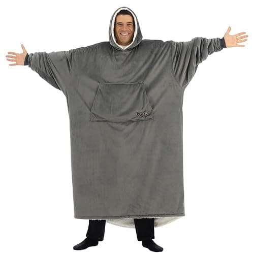 THE COMFY Original | Sherpa Lined Microfiber Fleece Wearable Blanket, Oversized Design with Hood and Pocket from Shark Tank - Image 1