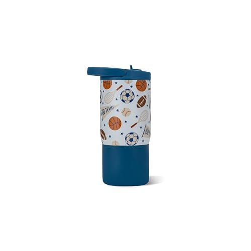 HydroJug Kids 14 oz Sport Water Bottle – Stainless Steel, Insulated, 100% Leakproof, With Carry Handle, BPA-Free – Kid-Friendly Design – Durable & Dishwasher Safe, All-Stars - Image 1