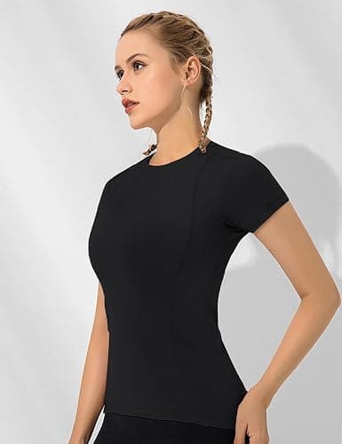 Loovoo Women Workout Shirts 1/2/3 Pack Athletic Compression Tee Dry Fit Yoga Gym Basic Tops thumbnail 3