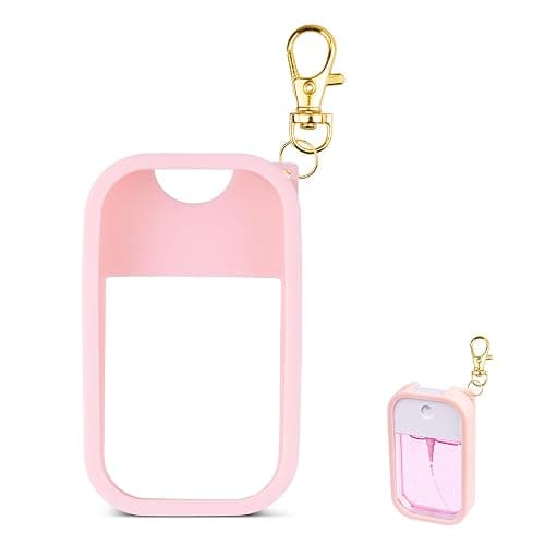 COCGVEL Silicone Case Compatible with Touchland Hand Sanitizer Spray, Protective Case with Keychain for Power Mist and Glow Mist 1 fl oz, Hand Sanitizer Spray Accessory (Pink, 1 Pack) - Image 1
