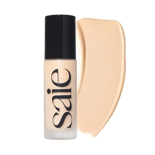 Saie Glowy Super Skin Tint Liquid Foundation - Weightless + Dewy Foundation with Lightweight Medium Coverage - Hydrating Face Makeup + Skin Care Serum Hybrid with Hyaluronic Acid - Shade 4 (1.01 oz) - Image 1