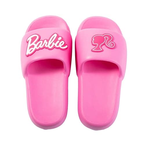 MINISO Barbie Collection Bath Slippers - Kids' House Shoes, Girls' Bathroom Slippers, Pink Barbie Home Footwear - Image 1