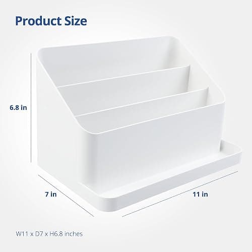 BLUE GINKGO Desk Organizer – Korean-Made Office Storage for Pens, Notes, Mail, and Supplies (White) - ORGANIZER - WHITE thumbnail 3