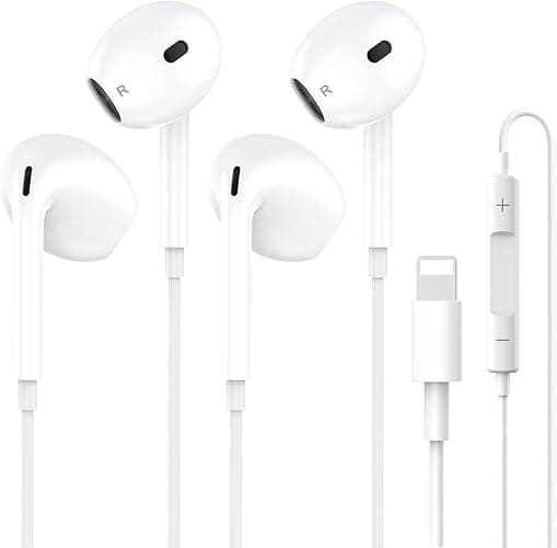 2 Packs for iPhone Headphones Wired Earbuds,【MFi Certified】 Earphones with Built-in Microphone & Volume Control,Nosie Reduction Earphones Wired Compatible with iPhone 14/14 Pro/13/12/11/XR/XS/X/8/7/SE - Image 1