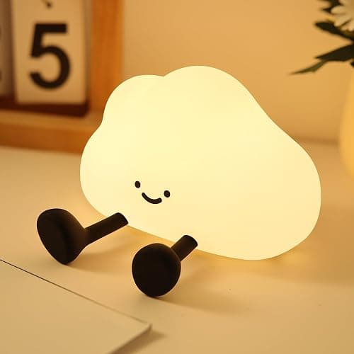 YISUN Cloud Night Light, Cute Silicone Nightlight for Baby Toddler, Rechargeable LED Nursery Lamp with Timer, 3 Level Dimmable Soft Squishy Night Lamp Gift for Bedroom Kids Room Decor - Image 1