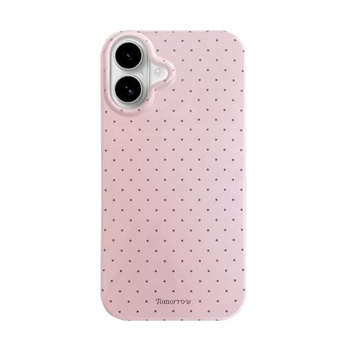 inewateri Compatible with iPhone 16 Case with Cute Fashion Polka Dot Aesthetics Design Simple Case for Soft TPU Slim Protection Case for iPhone 16-Pink - Image 1