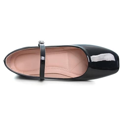 LUXINYU Women's Slip on Flats,Classy Round Toe Solid Classic Mary Jane Ballet Dance Shoes Soft Comfortable PU Flat Shoes thumbnail 5