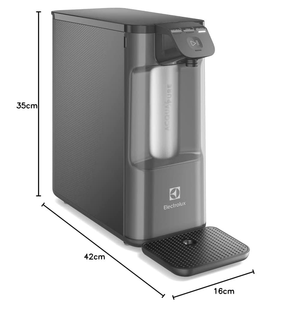 Purificador de Água Gelada Fria e Natural Elétrico Compacto Eletronico placa Electrolux Filtro refil 6 meses ou 3000l Painel Touch Bivolt Grafite PE12G thumbnail 13