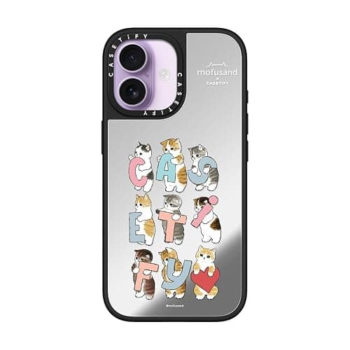 CASETiFY for iPhone 17 Case - Mirror Compatible with MagSafe | Reflective | 4.9 ft. Drop Protection | Cats-tify | Silver On Black thumbnail 2