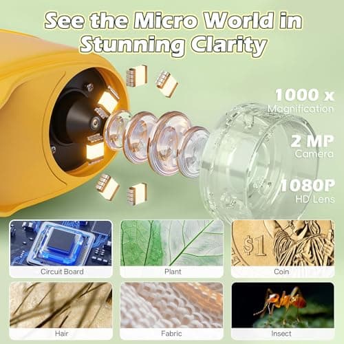 Microscope for Kids - 1000X Portable Pocket Kids Microscope thumbnail 2