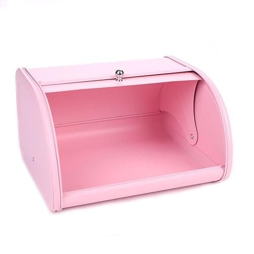 KL X458 Pink Bread Box Roll Top, Metal Bread Box for Kitchen Countertop, Large Capacity, Keeps Bakery Items Fresh Longer, Bread Bin for Kitchen Countertop, Breadbox to Store Cookies, Bagels, Muffins thumbnail 6