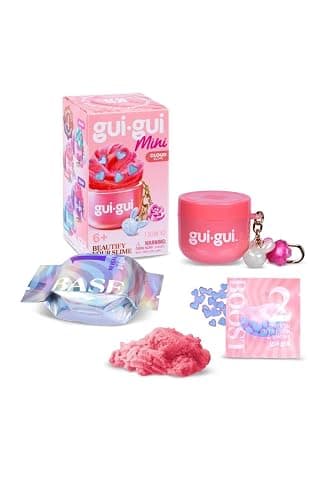 GUI GUI Mini Slime Jar Keychain – 4 Pack Tiny Scented Slime Jars with Charms & Clip | Gloss, Clear, Butter & Cloud Slime Assortment | Collectible Slime Keychains for Kids thumbnail 6