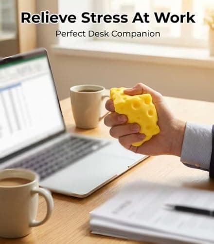 Yellow Cheese Squeeze,Stress Balls for Adults ,Soft Novelty , Rebounding Sensory, Theme Cheese Cubes Squishy (Small) thumbnail 6