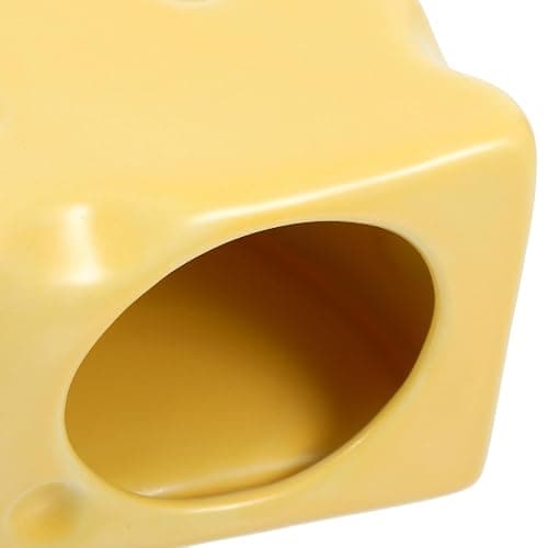 HYTROVE Small Pet Ceramic Hamster Hideout Cheese Shaped Cooling Nest for Rest, Play and Sleep with Safe Material thumbnail 9
