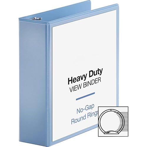 Sparco Premium Round Ring View Binder - 3" Binder Capacity - Letter - 8 1/2" x 11" Sheet Size - 3 x Round Ring Fastener(s) - 2 Internal Pocket(s) - Polypropylene - Light Blue - 1 Each thumbnail 2
