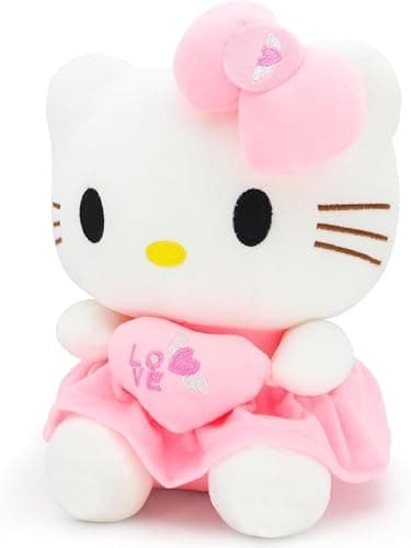 COAQAC Kawaii 9.8-inch Heart Pillow Plush - Soft Cartoon Plush Toy ，Gift for Girls Boys Birthday and Parties (Pink) - Image 1