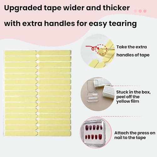 IMWECA 12pcs 3.4in Press On Nail Storage,60pcs Upgrade Adhesive Double Sided Tape,1Pc Big Storage Box,for Nail Display,False Nail Organizer Nail case thumbnail 5