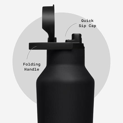 Corkcicle Sport Canteen - Keeps Drinks Cold 25 Hours - Stainless Steel Water Bottle - Triple-Insulated - Spill-Proof - Summer Drinkware Gift - Keeps Drinks Ice Cold - 20 oz - Matte Black thumbnail 5