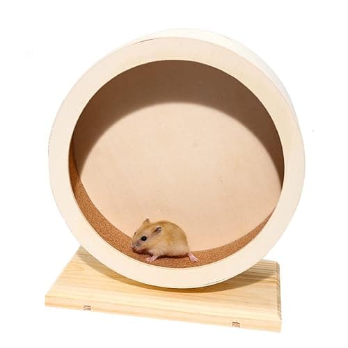 antiai Hamster Wooden Silent Wheel, Small Animal Exercise Wheel Accessories, Quiet Spinner Hamster Running Wheels Toys for Hamsters,Guinea Pig, Gerbils, Mice and Other Small Pets,8.2' Medium Size - Image 1