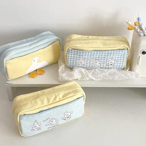 Aesthetic Coquette Organizer Cutecore Makeup Bag For Purse Kawaii Animal Print Cosmetic Bag Y2K Makeup Pouch For Women (Blue) thumbnail 2