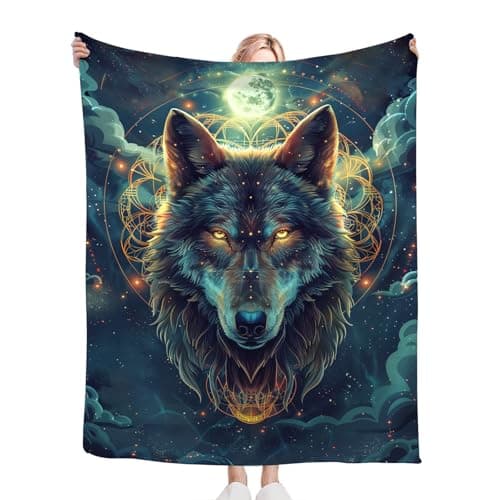 Tijuboni Wolf Throw Blanket Wolf Gifts for Girls Boys Women Men Kids Adults Soft Flannel Fleece Blanket for Couch Sofa ​Bed Home Decor 40"x50" thumbnail 3