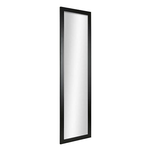 HUAYDYRON 14.25 X 50.25 Inch Over-The-Door Rectangular Full Length Mirror, Space Saving Hanging Mirror with Improved Frame and Hanging System, Tool Free Installation for Bedroom and Dorm(Black) thumbnail 5