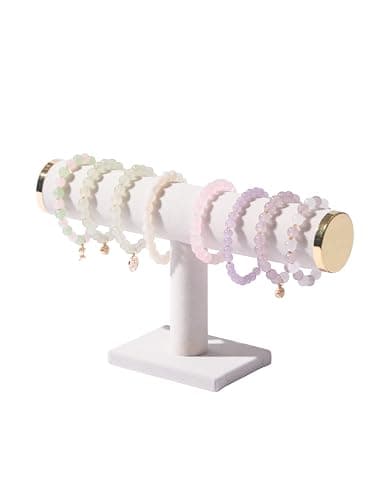 Ausalivan Bracelet Holder Stand,Bracelet Organizer Display for Selling,Bangle Organizer for Women,Watch Storage Holder for Men,Jewelry Business Supplies (Beige + metal lid) - Image 1