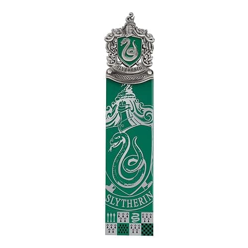 The Noble Collection Harry Potter Slytherin Crest Bookmark - 6.7in (17cm) Die Cast Metal, PVC and Card Bookmark - Officially Licensed Film Set Movie Gifts Stationery thumbnail 2