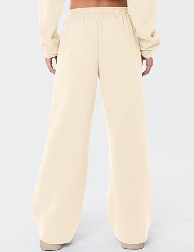 LOMON Women's Sweatpants Wide Leg Fleece Lined Sweat Pants Spring Winter Clothes 2026 Baggy Drawstring Joggers with Pockets thumbnail 5