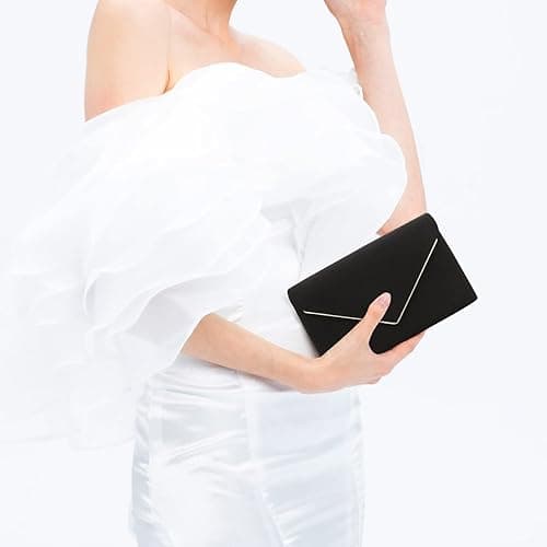 BBjinronjy Clutch Purse for Women Evening Bags Handbags for Wedding Party Cocktail Prom Faux Suede Crossbody Shoulder Bag thumbnail 3