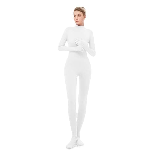 UINASH Long Sleeve Unitard Mock Turtleneck Full Body Spandex Footed Bodysuit Costume Jumpsuit Adult Unisex thumbnail 3