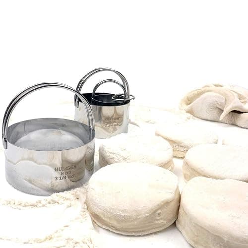 HULISEN Biscuit Cutter Set (3 Pieces/Set), Stainless Steel Round Cookies Cutter with Handle, Professional Baking Dough Tools, Gift Package thumbnail 7
