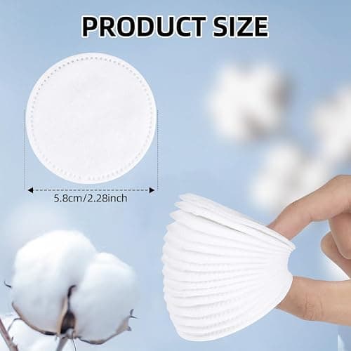 LOPHE Cotton Wool Round Pads, 100 Count Soft & Gentle Cotton Pads Absorbent Cosmetic Pads for Face Nails Makeup Removal & Skincare Manicure thumbnail 2