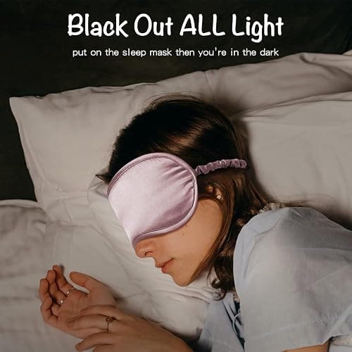 LULUSILK Mulberry Silk Sleep Eye Mask & Blindfold with Elastic Strap/Headband, Soft Eye Cover Eyeshade for Night Sleeping, Travel, Nap(Pink) - 1 Count (Pack of 1) - Pink thumbnail 3