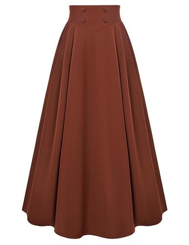 Scarlet Darkness Long Skirts for Women Maxi High Waisted A Line Skirt Renaissance Skirt with Pocket - Image 1