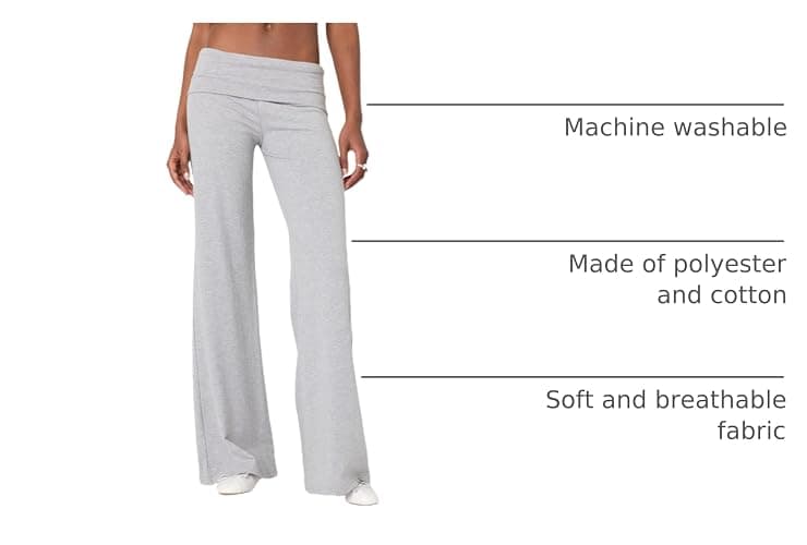 Qmlyev Wide Leg Sweatpants for Women Fold Over Low Rise Flare Yoga Lounge Pants Back to School Clothes for Teen Girls thumbnail 4