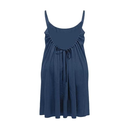 Girls Backless Cami Dress Cotton Linen Plain Open Back Spaghetti Strap Tank Dresses Tween Cute Summer Camisole Sundress thumbnail 4