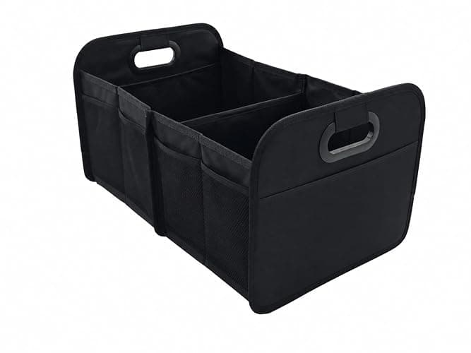Roadkin Car Trunk Organizer Foldable Waterproof Storage Caddy with Handles, Collapsible Auto Organizer for SUV, Truck, Van, Black - Image 1