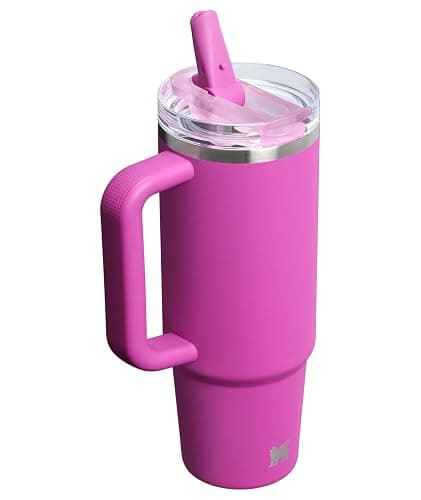 STANLEY Quencher ProTour Flip Straw Tumbler with Leakproof Lid 30 oz | Built-In Straw & Handle | Cupholder Compatible for Travel | Insulated Stainless Steel Cup | BPA-Free | Dark Blossom thumbnail 4